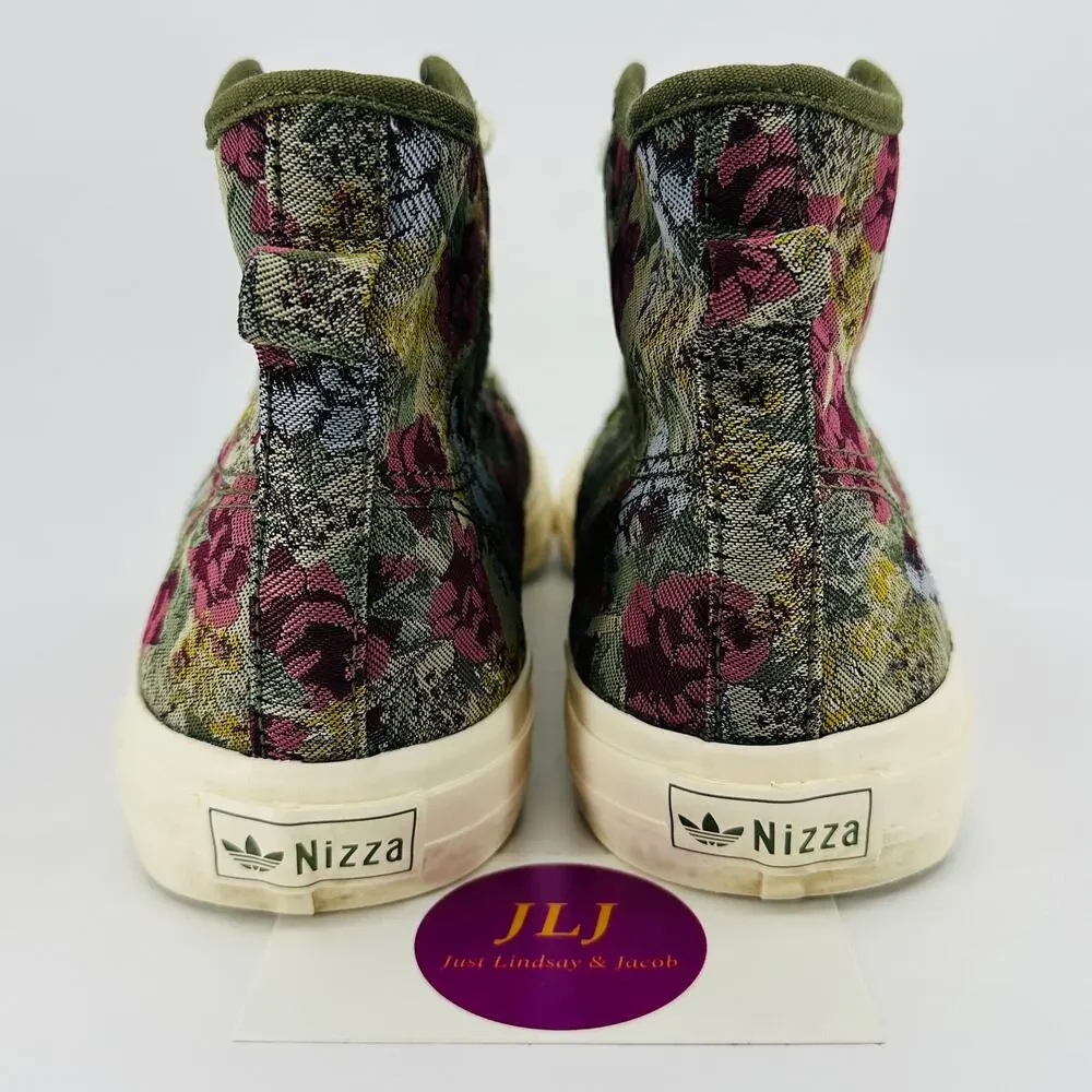 Adidas Men's Nizza Hi RF 'Floral' Jacquard High Top Sneakers H01144 Size 8